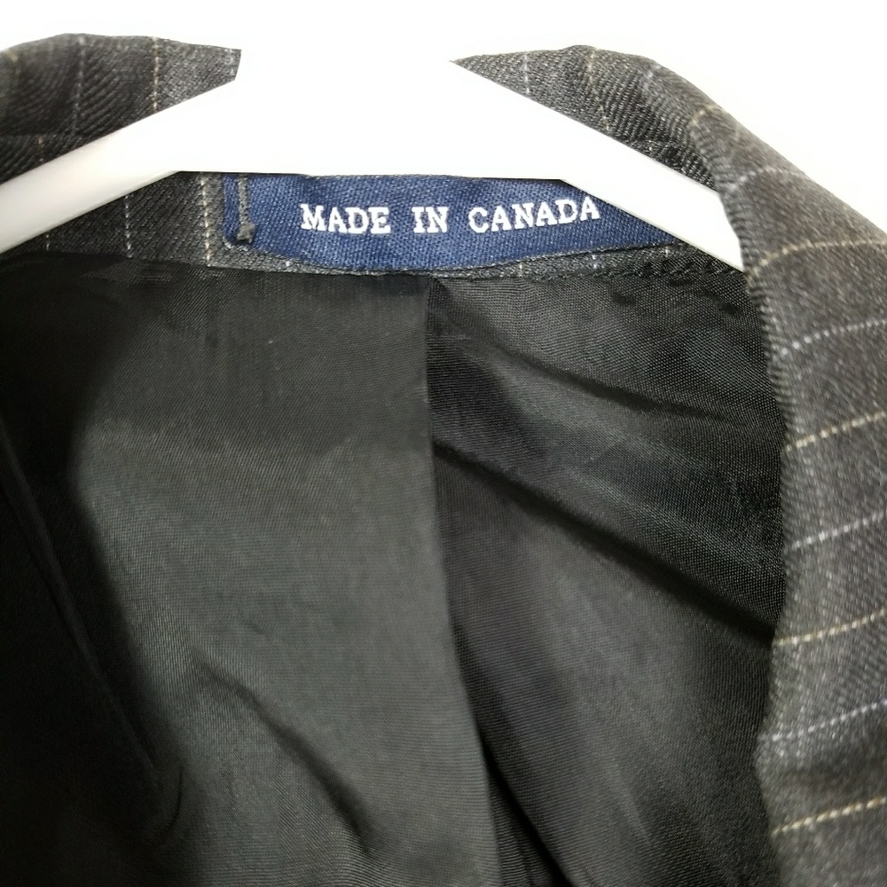 Chaps mens suit size 41R 100% wool dark gray - Picture 6 of 6